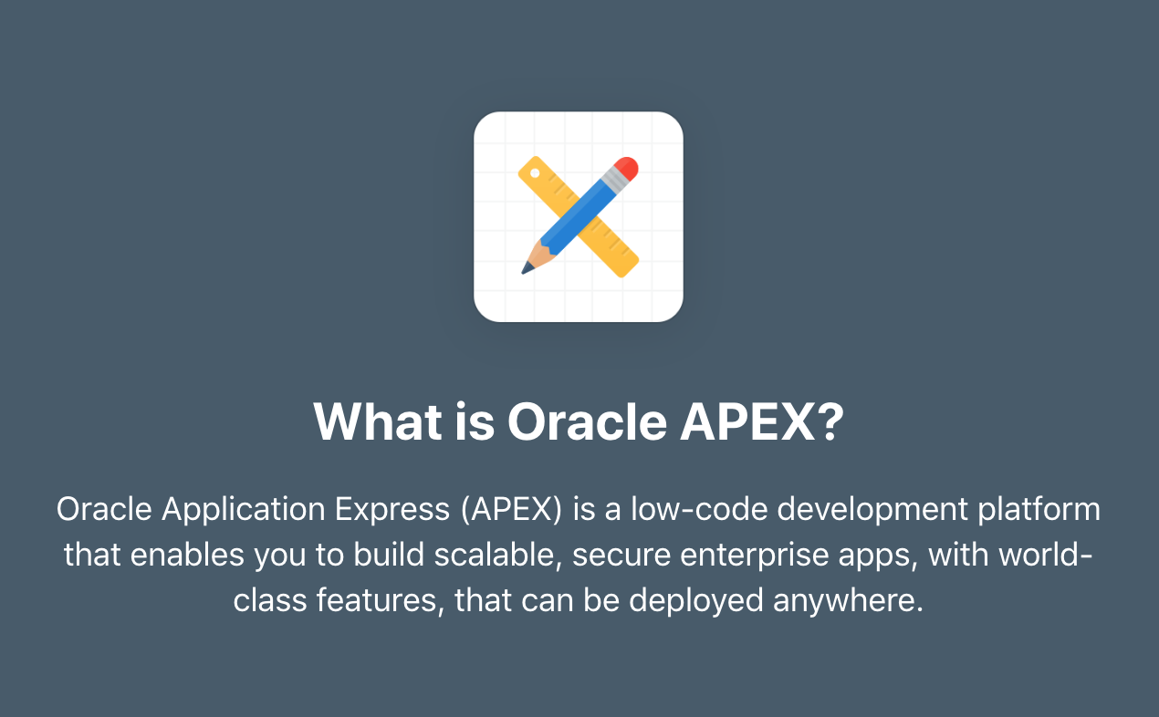 APEX comes free with Oracle Database and maybe that is why you rarely hear an Oracle sales person talk about it.