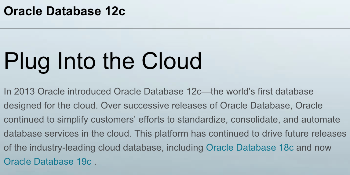 Oracle 12c is the way for a better efficiency and productivity.