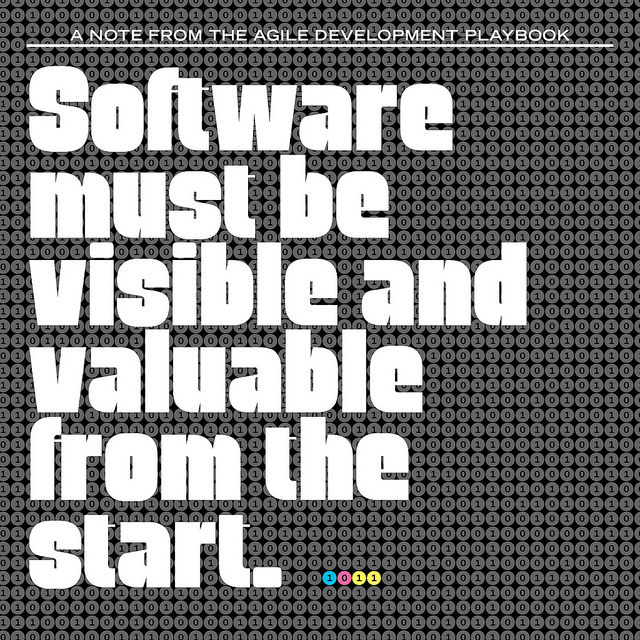 Playbook image cover with the "Software must be visible and valuable from the start." label